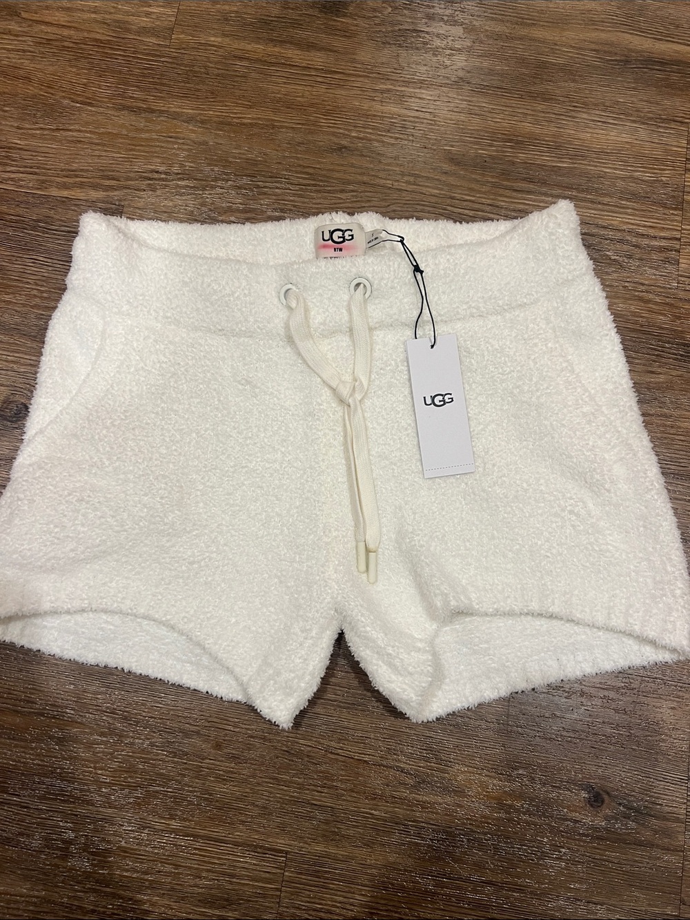 UGG Women's White Plush Sherpa Athletic Lounge Shorts